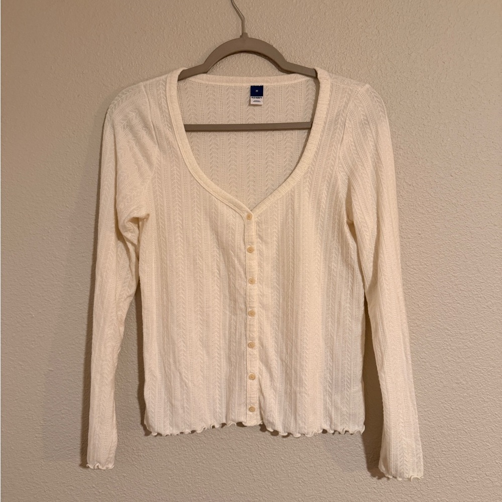 Old Navy Cream Button-Up Top